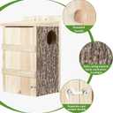 Squirrel Houses for Outside Wooden Bird House Large Squirrel Nesting Box with Natural Coconut Fiber for Squirrels Chipmunks Wildlife, 1"D x 1"W x 1"H