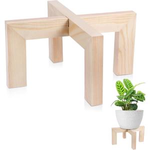 Vigordream Plant Stand, Indoor/Outdoor Wood Plant Holder, Single Flower Pot Stand, Sturdy Planter Stands, Fit 5-9 Inch Pots