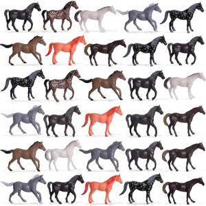 Skylety 40 Pcs Plastic Small Toy Horse Figurines Bulk Mini Horse Figurines Party Favor Decorations Realistic Model Toy for Girls Boys