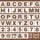 10 Inch Alphabet Letter Stencils - 40 Pack Letter Number Stencil Templates with Signs for Painting on Wood, Reusable Calligraphy Letters Stencils for Chalkboard Fabric Wood Signs