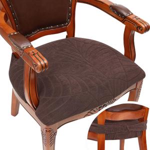 Dining Chair Seat Covers for Dining Room Chairs with Arms Set of 2 Water Resistant Fabric Kitchen Table Seat Cushion Covers Brown