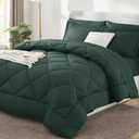 CozyLux King Size Comforter Set Forest Green - 7 Pieces Bed in a Bag King, Luxury Soft Bed Set for All Seasons, Bedding Set with Down Alternative Comforter, Sheets, Pillowcases & Shams