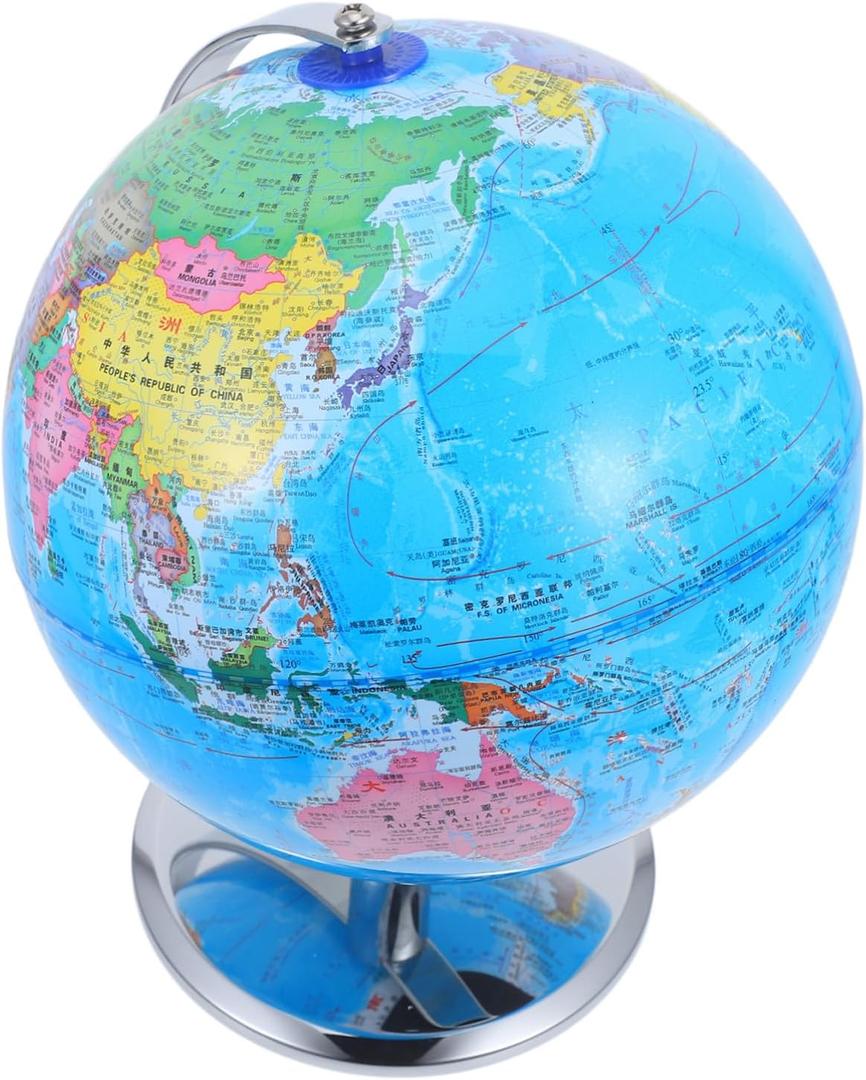 HD Desktop Globe with Stand World Map Educational Globe for Adults Geography Learning for Home Office Classroom Use Bilingual Chinese-english Version