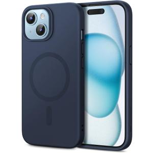 ESR for iPhone 15 Case with MagSafe, Supports Magnetic Charging, Slim Liquid Silicone Case, Shock Absorbing, Screen and Camera Protection, Cloud Series, Dark Blue