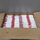 Goodluck 350 Piece Red Plastic Dinnerware Set for Party, Clear Disposable Plates for 50 Guests, Include: 50 Dinner Plastic Plates, 50 Dessert Plates, 50 Pre Rolled Napkins with Cutlery Set, 50 Cups