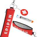 Portable EpiPen Carry Case, Insulated Emergency Medical Bag Maintain Med effectiveness, Fits 1 EpiPen, Asthma Inhaler, Auvi-Q, Allergy Medication, Travel EpiPen Holder for Adults or Kids (Red)