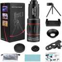 Zoom Mobile Phone Telephoto Lens with Tripod & Phone Clamp - HD FMC Monocular Lens for Long Distance Photography, Bird Watching, Sports & Vlogging (Universal Smartphone Lens)