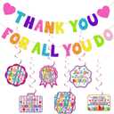 We Appreciate You Decorations, Colorful Glitter Thank You for All You Do Banner, Appreciation Hanging Swirls, Employee Coworker Staff Teacher Doctor Nurses Appreciation Party Favor
