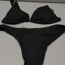 swimall Women's Triangle Bikini Set Sexy Brazilian Sporty Two Piece Swimsuit Cute Bathing Suit - Black - Black - X-Large