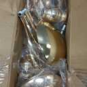 Patelai Serving Utensils Set Include Stainless Steel Large Spoons Slotted Spoons Forks Tongs Soup Ladle and Pie Server for Parties Buffet Catering, Dishwasher Safe(Gold,10 Pieces)