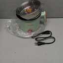 Hot Pot Electric with Steamer, Rapid Noodles Cooker,Non-Stick Electric Pot for Raman, Soup, Noodles, Steak, Oatmeal, Rapid, with Temperature control, (Rotary switch), 1.8L,Green