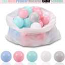 LANGXUN 100 Soft Plastic Ball Pit Balls for Kids, Gift for Baby Toddler Birthday Christmas, Ball Pit Play Tent, Baby Kiddie Pool Water Toys, Party Decoration, 2.2"