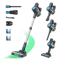 Cordless Vacuum Cleaner, Powerful Lightweight Stick Vacuum with Self-Standing, Anti-Tangle, 8-in-1 Rechargeable Vacuum Cleaners for Home, Hardwood Floors, Carpet, Pet Hair (Blue)