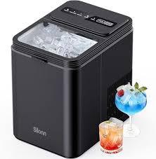 Ice Makers Countertop, 26.5Lbs/24H Ice Machine with 2 Sizes Bullet Ice, 9 Ice Cubes Release in 6 Mins, Self-Cleaning Portable Ice Maker with Ice Scoop and Basket for Home Kitchen Office Bar RV