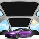 2025 Upgrade Sunshade Roof for Tesla Model 3 Highland 2024 2025 [No-Gap/Sag-Free] Heat Insulation Glass Roof Sunshade Sunroof for Tesla Model 3 Accessories 2025 2024 Black