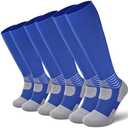 IRAMY Compressive Soccer Socks Ankle Compression Support Coolmax Wicking Anti-Slip Football Baseball Softball 1/2/3 Packs, Pack of 4, Dark Blue 