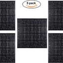 Tin Wall Tiles 24x24 Nail-Up, Stair Risers, Metal Ceiling Tiles, 5 Pack (Black)