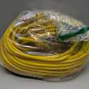 Ultra Explorer 25 Ft Lighted Outdoor Extension Cord with 3 Electrical Power Outlets - 12/ 3 SJTW Heavy Duty Yellow Extension Cable with 3 Prong Grounded Plug for Safety, UL Listed