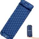 Night Cat Inflatable Sleeping Pads Mat Bed with Pillow Foot Pump for Camping Backpacking Hiking Ultra-Light Compact Comfortable Extendable 77"x25.5" (Blue)