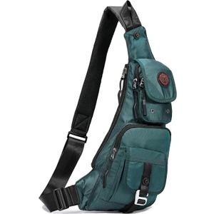 NICGID Sling Bag Chest Shoulder Backpack Crossbody Bags Casual Daypack for Men Women, Small, Dark Green-2