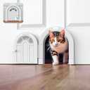 Purrfect Portal Meow Manor® Cat Door Interior Door - No-Flap, Fits Cats Up to 20 lbs, Easy DIY Setup, No Training Needed, White