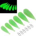 Conskyee Fishing Practice Plugs, Soft PVC Luminous Bait Casting Plug, 6 Mixed Sizes Weight Kids Fishing Sinker Molds for Improving Casting Skills, 1/5oz, 1/4oz, 3/8oz, 2/5oz, 1/2oz, 3/4oz