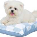 Dog Bed with Removable Washable Cover for Small Dogs Deluxe Plush Dog Crate Beds Comfy Kennel Pad Waterproof Lining and Blue Gel Memory Foam Memory FoamBlue 30 * 20 * 4in