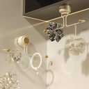 2 x Wall Hanging Jewelry Organizer with Wooden Beads, Strong Suction Cup Hair Clip Holder for Bathroom & Bedroom, 12 Inch Space Saving Storage for Hair Ties, Necklaces, Bracelets, Rings