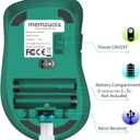 memzuoix 2.4G Wireless Mouse, 1400 DPI Computer Mice USB Receiver, Portable Wireless USB Mouse Battery Powered Cordless Mice for Laptop, PC, Desktop, 5 Buttons (Dark Green)