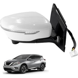 13 Pins Right Passenger Side Door Mirror Fit for Nissan Murano 2.5L 3.5L 2016-2021 Replaces# 96301-5AA4C NI1321288 with Camera Power Heated Signal Light Power Folding