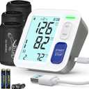 Blood Pressure Machine Upper Arm, 3 Size Cuffs Included, Small 7"-9", Medium 9"-17" and Extra Large XL Cuff 13"-21", Accurate Automatic Digital BP Monitor Home Use, Large Backlit LCD, 3 Users