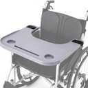 Wheelchair Tray Table with Tablet Slot & Cup Holders, 1 Pack
