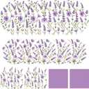 Funnymoom 200 Pcs Lavender Floral Party Supplies Kit Purple Disposable Paper Dinner Dessert Plates Luncheon Napkins Beverage Napkins for Spring Summer Birthday Wedding Tea Party Decoration 50 Guests