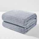 Exclusivo Mezcla Fleece Throw Blanket Extra Large, Super Soft and Warm Blankets for Couch, Sofa and Bed Waffle Textured, Cozy, Fuzzy and Lightweight (Heather Navy Blue, 50x70 Inches)
