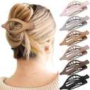 French Concord Hair Clips - 6Pcs Side Slide Volume Clips for Women Girls, Strong Hold No Slip Grip, Thick or Thin Hair (Matte Finish, L:4.6 IN, W:1.97IN)