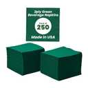 2 Ply Hunter Green Beverage Napkins- Pack of 250ct