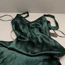 Lulus Perfectly Classy Emerald Green Satin Strappy Maxi Dress, Green, XXS