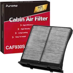 Puroma Cabin Air Filter with Activated Carbon, Replacement for CP930, CF10930, CAF1869P, Subaru: 72880-FG000, Compatible with Crosstrek, Forester, Impreza, WRX, WRX STI, XV Crosstrek