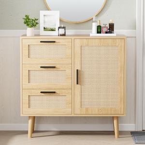 Modern Storage Cabinet, Free Standing Buffet Cabinet, Black Sideboard and Buffet Storage, Wood Accent Cabinet for Living Room, Hallway, Entryway, Dining Room