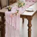 10 Pack Pink Cheesecloth Table Runner 17x108 Inch Semi Sheer Boho Rustic Gauze Cheese Cloth Table Runners for Wedding Party Birthday Baby Shower Home Dcor