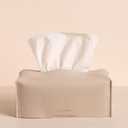 OLETHA Aesthetic Rectangle Tissue Box Cover, Medium Flat Box Tissues Holder Rectangular, Light Taupe, Standard (Fits Kleenex 110-160 ct)