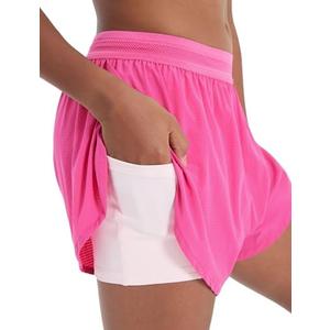 PATPAT Girls 2-in-1 Shorts, Ultra-Light Quick-Dry Active Shorts with Bamboo Viscose Liner for Kids Soccer Dance Biker Sports M