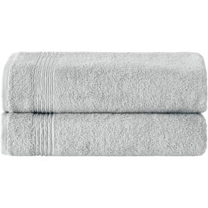 Ozdilek 2-Piece Bath Towels, 27x54 100% Turkish Cotton, Luxury Quick Dry, Extra Large, Fade-Resistant, Eco-Friendly, Spa Towel, Comfortable (Grey)
