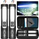 Banral Rechargeable Flashlights High Lumens - Super Bright Small Pocket Magnetic Flashlight, 8 Modes LED Tactical Flash Light, Dual Button Powerful Flashlight for Camping (2, Pure Black)