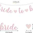 Pink Rose-Gold Bridal-Shower Party-Decorations Streamers - 17pcs Kits Bride To Be Banner Garland,Bachelorette Wedding Paper Tissue Pom Poms Fan,Honeycomb Lanterns Decor Panduola