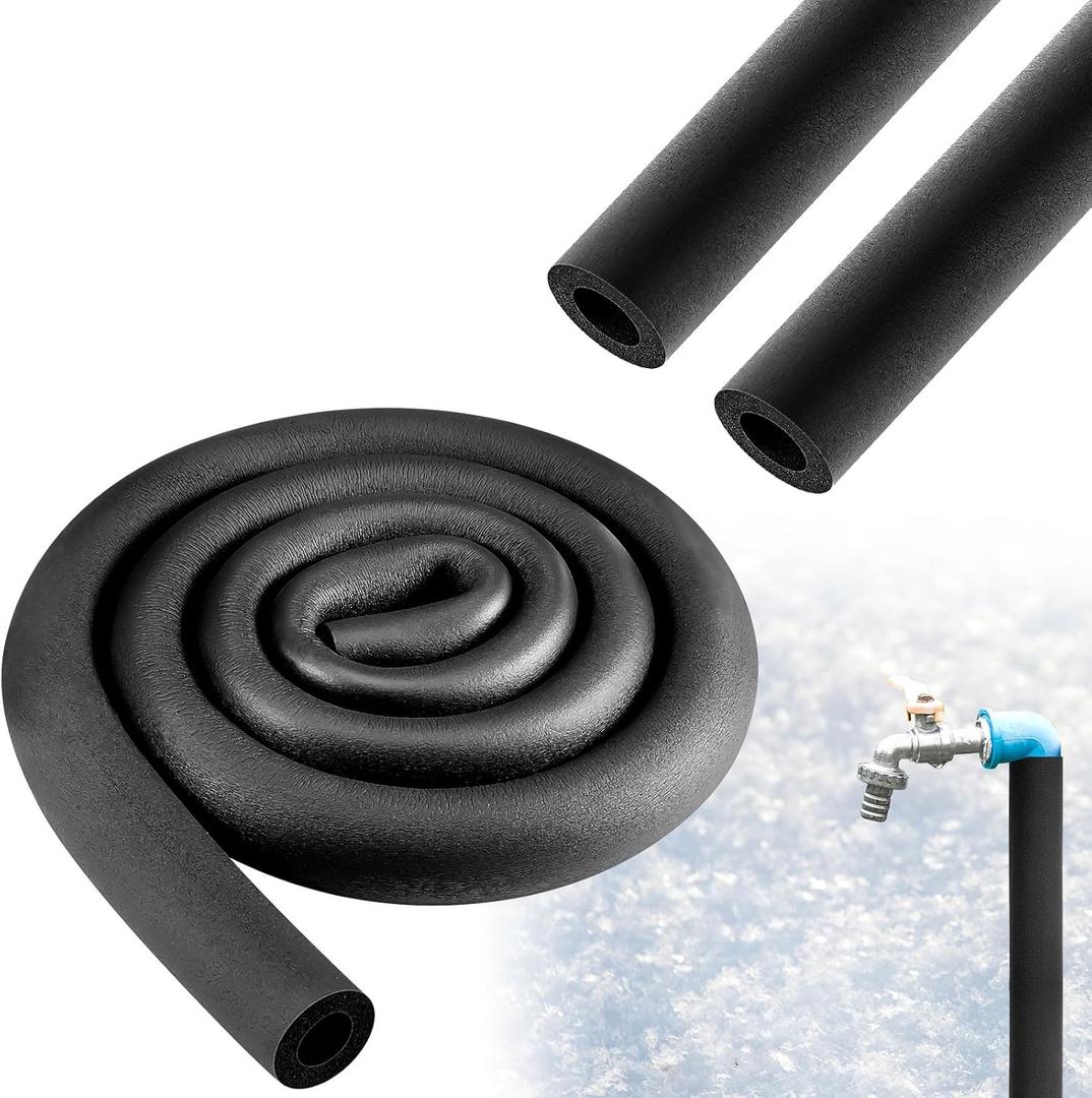 Pangda 2 Pcs 6 ft 1 Inch ID Foam Pipe Insulation Tubing, Black Pool Noodle, Black Foam Tube Cover for Ac Line Set, HVAC Insulation, Water Line Protection, Gym Handle Padding