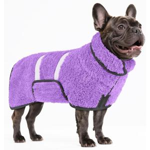 Bienbee Dog Bathrobe, Quick Drying Super Absorbent Dog Robes for After Bath, Warm Keeping Dogs Towel, Dogs Bath Supplies, Light Purple M