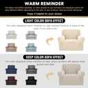 PrinceDeco Stretch Chair Cover Chair Slipcovers with Arms 1-Piece Chair Sofa Slipcovers or Living Room Non Slip Armchair Cover Furniture Protector Dogs Pet Friendly (Armchair, Biscotti Beige)