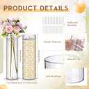 Nuogo 24 Pcs Acrylic Clear Cylinder Vase Plastic Flower Vase Unbreakable Tall for Wedding Centerpieces Party Home Plants Bouquet Decor (12 Inch)