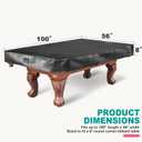 Pool Table Cover, Heavy Duty Leatherette Billiard Pool Table Covers Hard Top, Waterproof & Tearproof Cover for Pool Table 7/8/9 Feet Fitted (Black/Matte, 8FT-100"LX 56"WX 8"H)